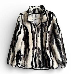Te Verde Abstract Print Teddy Jacket